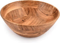 Acacia Wood Fruit Bowl for Fruits or Salads,Serving Dish Looks Absolute Beautiful With Your Kitchen (10" x 10" X 4")