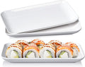 8in White Rectangular Serving Plates-Large Serving Platter Set Salad Plates - Big Serving Trays for Parties Meat, Sushi, Dinner Plate Oven Safe Dinnerware Set of 3
