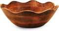 Valentine's Day Gift Handmade Large Wooden Bowl Mango Wood Decorative Bowl for Veggies, Fruits Wooden Serving Bowl Modern Rustic Home Decorations Home Party Wedding Décor 12 x 4.5 x 11 Inches