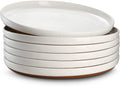 10.5" Large Dinner Plates Set of 6, Ceramic Salad Plate, Microwave, Oven & Dishwasher Safe, Moon-White Design Perfect for Party Dessert, Wedding Appetizer, Birthday, Mothers Day Gifts