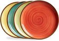 Porcelain Plates Set 10.5 inch Large Dinner Plates for Salad Dessert Ceramic Serving Plate Set of 4, Microwave and Dishwasher Safe