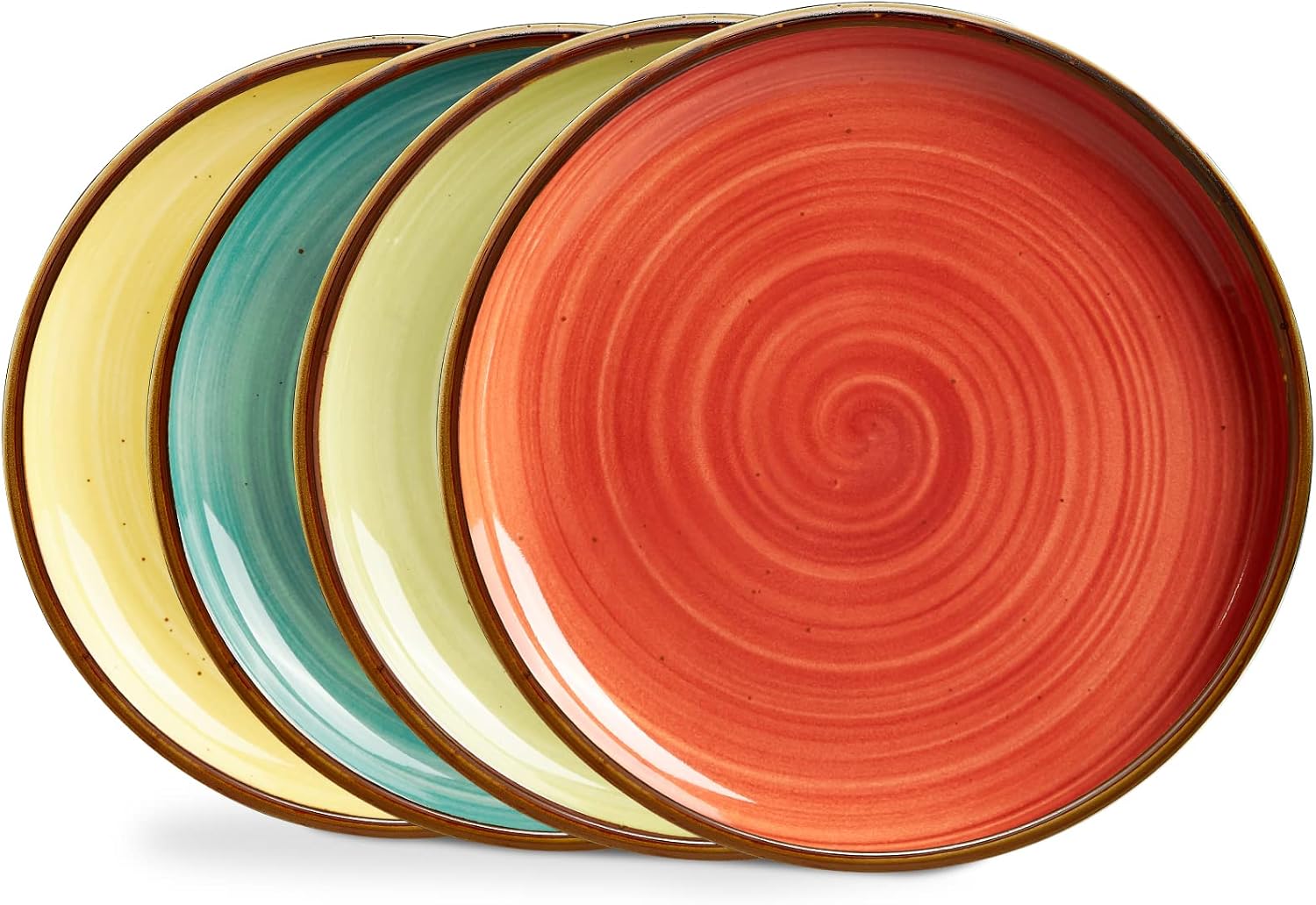 Porcelain Plates Set 10.5 inch Large Dinner Plates for Salad Dessert Ceramic Serving Plate Set of 4, Microwave and Dishwasher Safe