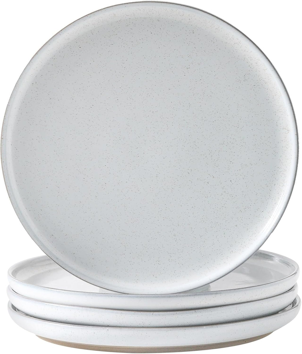 Ceramic Dinner Plates Set of 4,Stoneware 10 Inch,Microwave,Dishwasher and Oven Safe,Porcelain Dessert Plates for Pasta,Salad and Steak,Dishes Set for Kitchen,Scratch Resistant,White