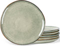 Ceramic Plates Set of 6,8.5 Inch Handmade Reactive Glaze Stoneware Plates set for Dessert,Salad,Appetizer,Small Dinner Plates,Microwave & Dishwasher Safe,Scratch Resistant